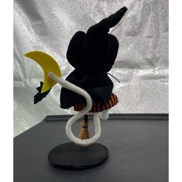 Annalee Halloween 2008 Flying Witch Mouse with Bat and Moon 6” 75th Anniversary - Picture 6 of 10
